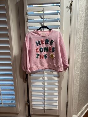 Worn Once Judith March Pink Ribbed Crewneck Sweatshirt